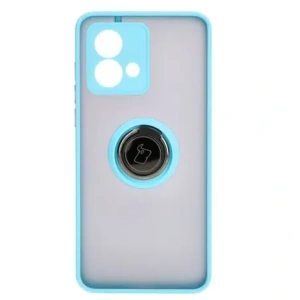 Hurtownia GSM - Etui z uchwytem na palec Bizon Case Hybrid Ring do Motorola Moto G84 5G kouřové s jasně modrým rámem - BIZ4017 - {ean13} - Hurt