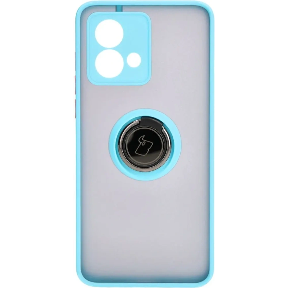 Hurtownia GSM - Etui z uchwytem na palec Bizon Case Hybrid Ring do Motorola Moto G84 5G kouřové s jasně modrým rámem - BIZ4017 - {ean13} - Hurt