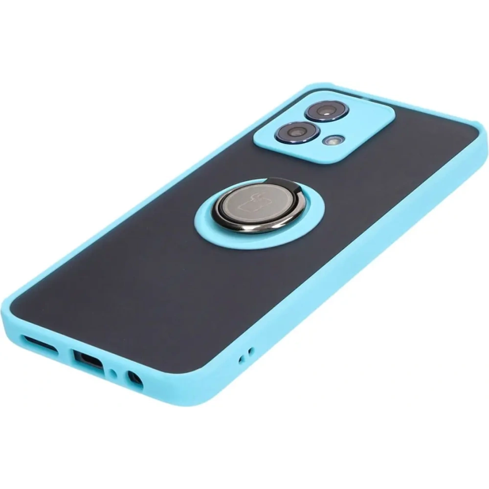 Hurtownia GSM - Bizon Case Hybrid Ring Motorola Moto G84 5G fumuriu cu un cadru albastru deschis - BIZ4017 - {ean13} - Hurt