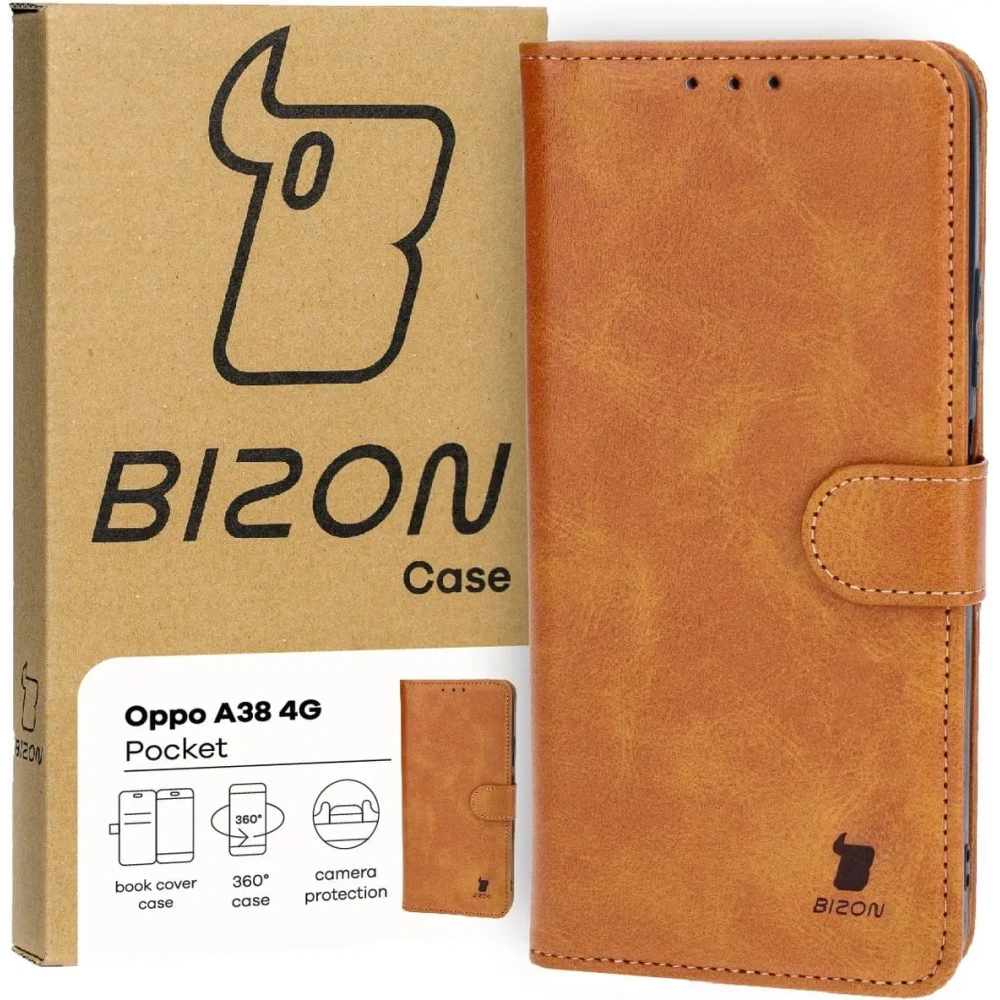 Wholesale Bizon Case Pocket Oppo A38 4G brown - BIZ4018 - {ean13} - Hurt