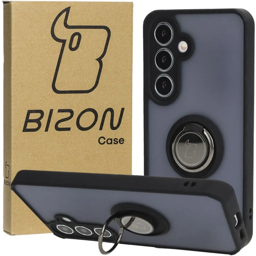 Hurtownia GSM - Bizon Case Hybrid Ring Samsung Galaxy S24 füstös fekete kerettel - BIZ4019 - {ean13} - Hurt