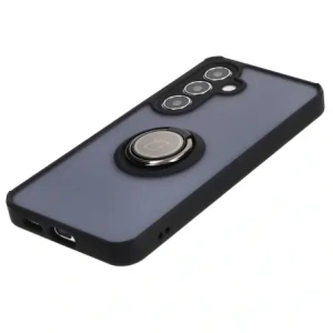 Hurtownia GSM - Etui z uchwytem na palec Bizon Case Hybrid Ring do Samsung Galaxy S24 przydymione z czarną ramką - BIZ4019 - {ean13} - Hurt