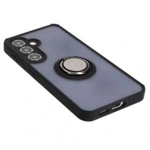 Hurtownia GSM - Etui z uchwytem na palec Bizon Case Hybrid Ring do Samsung Galaxy S24 przydymione z czarną ramką - BIZ4019 - {ean13} - Hurt