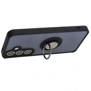 Hurtownia GSM - Etui z uchwytem na palec Bizon Case Hybrid Ring do Samsung Galaxy S24 przydymione z czarną ramką - BIZ4019 - {ean13} - Hurt