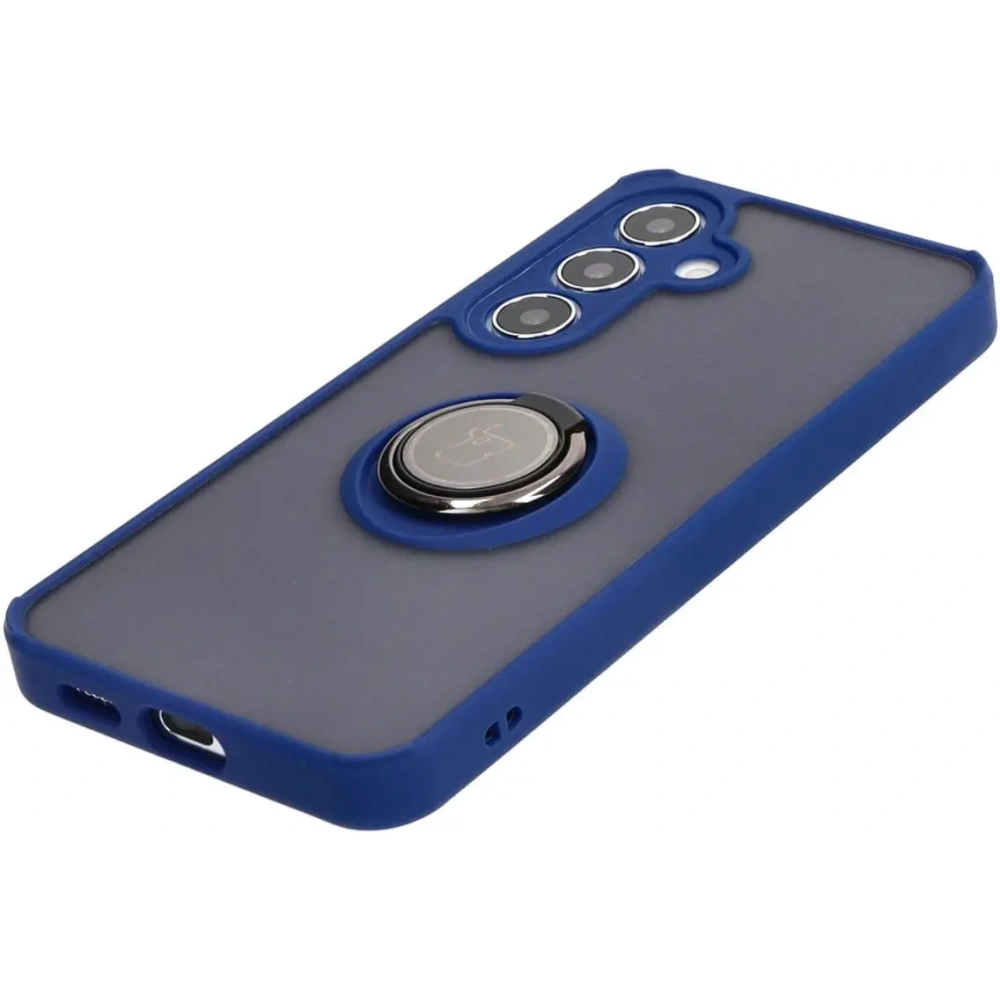 Hurtownia GSM - Bizon Case Hybrid Ring Samsung Galaxy S24 smoky cu un cadru albastru închis - BIZ4020 - {ean13} - Hurt