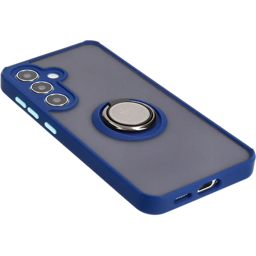 Hurtownia GSM - Bizon Case Hybrid Ring Samsung Galaxy S24 smoky cu un cadru albastru închis - BIZ4020 - {ean13} - Hurt