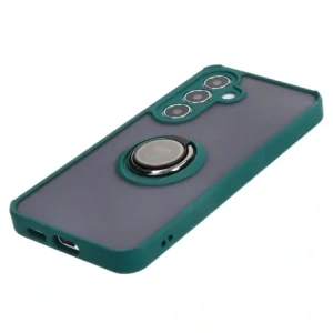 Hurtownia GSM - Etui z uchwytem na palec Bizon Case Hybrid Ring do Samsung Galaxy S24 przydymione z ciemnozieloną ramką - BIZ4021 - {ean13} - Hurt