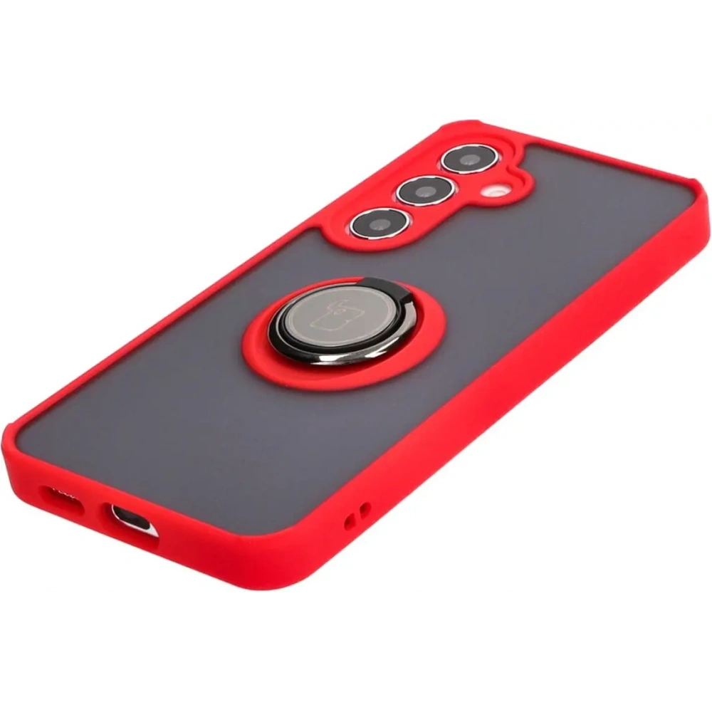Hurtownia GSM - Bizon Case Hybrid Ring Samsung Galaxy S24 fumuriu cu un cadru roșu - BIZ4022 - {ean13} - Hurt