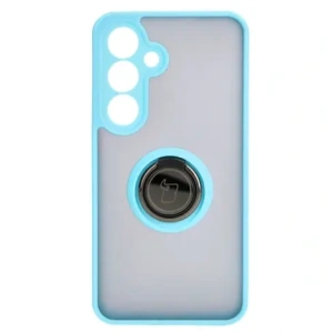 Hurtownia GSM - Etui s úchopem na prst Bizon Case Hybrid Ring pro Samsung Galaxy S24 kouřové s jasně modrým rámem - BIZ4023 - {ean13} - Hurt