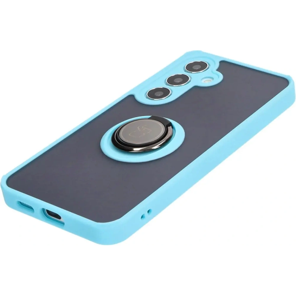 Hurtownia GSM - Bizon Case Hybrid Ring Samsung Galaxy S24 fumuriu cu un cadru bleu deschis - BIZ4023 - {ean13} - Hurt