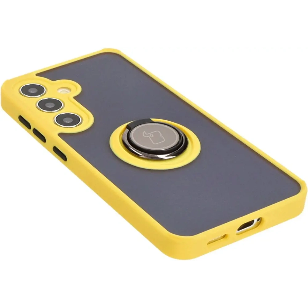 Hurtownia GSM - Bizon Case Hybrid Ring Samsung Galaxy S24 fumuriu cu un cadru galben - BIZ4024 - {ean13} - Hurt