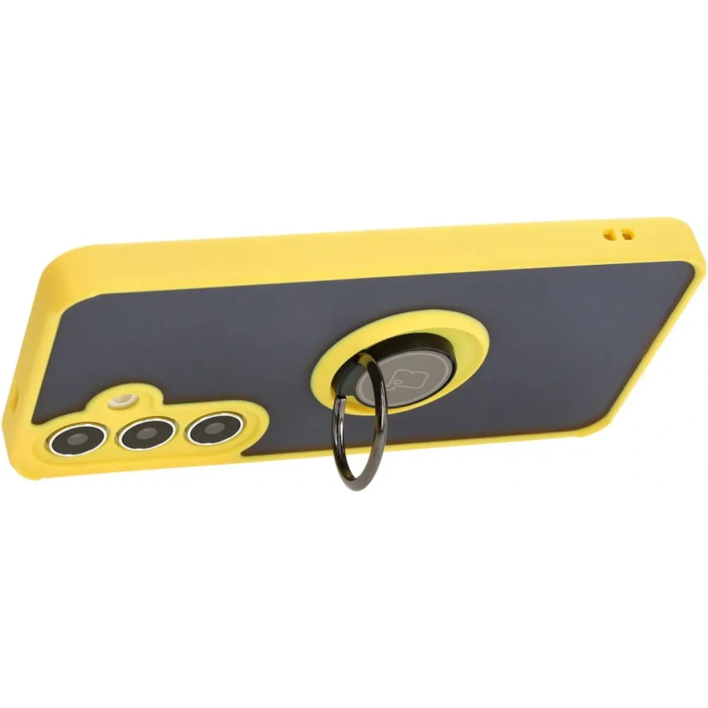 Hurtownia GSM - Bizon Case Hybrid Ring Samsung Galaxy S24 fumuriu cu un cadru galben - BIZ4024 - {ean13} - Hurt
