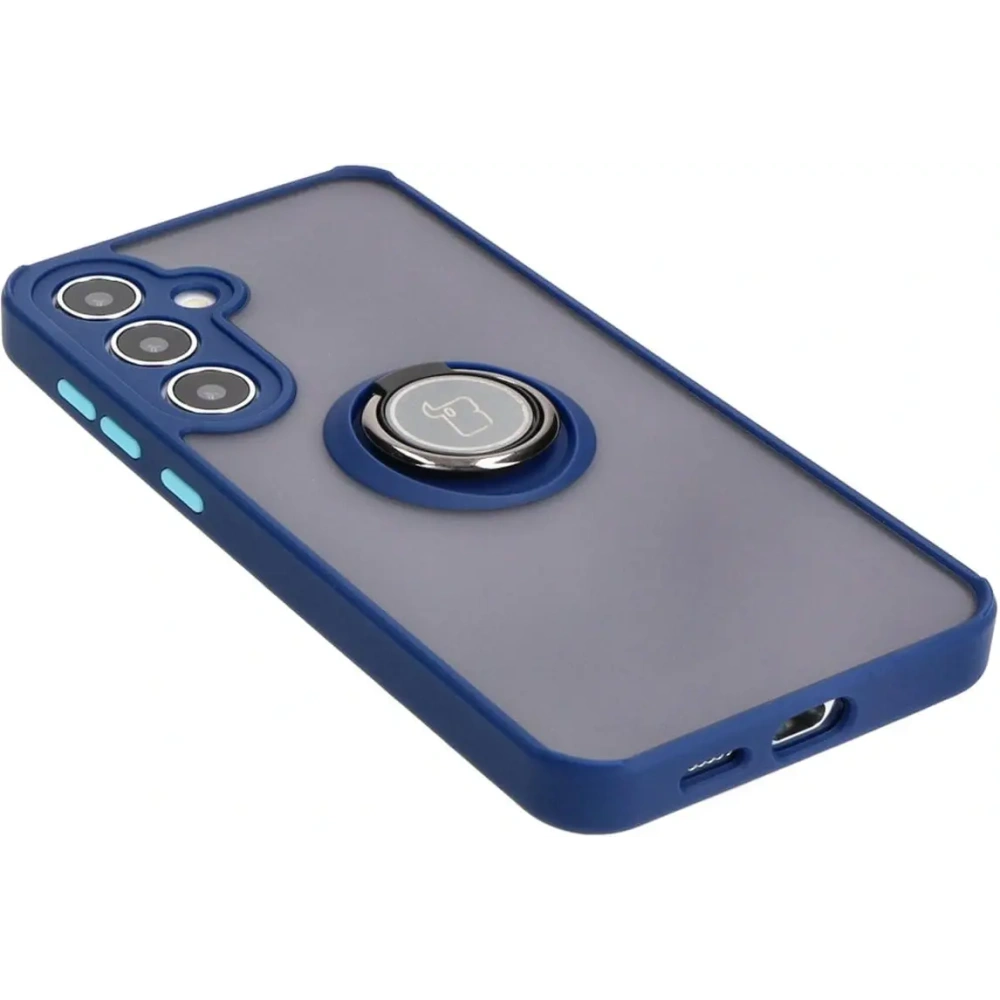 Wholesale Bizon Case Hybrid Ring Samsung Galaxy S24 Plus smoky with a navy blue frame - BIZ4033 - {ean13} - Hurt