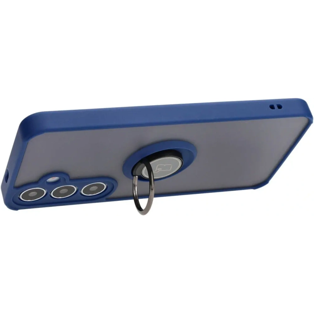 Wholesale Bizon Case Hybrid Ring Samsung Galaxy S24 Plus smoky with a navy blue frame - BIZ4033 - {ean13} - Hurt