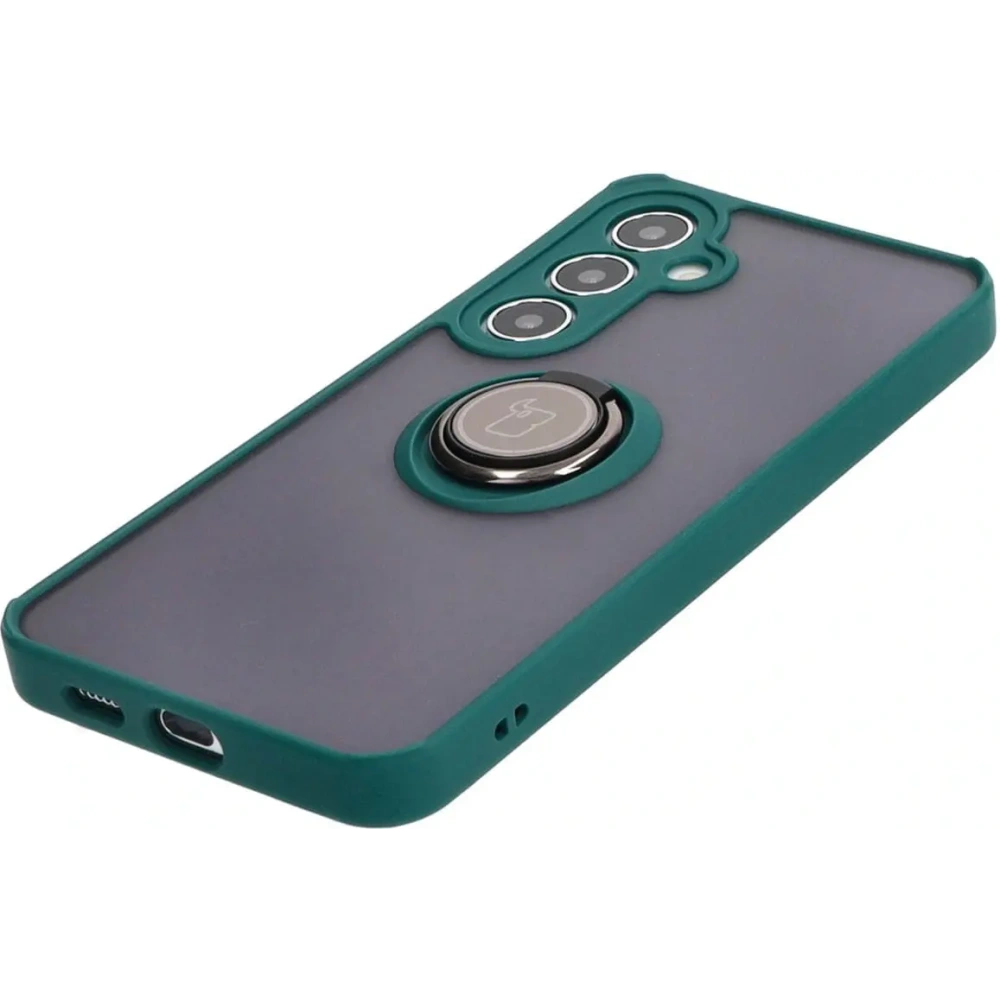 Wholesale Bizon Case Hybrid Ring Samsung Galaxy S24 Plus smoky with a dark green frame - BIZ4034 - {ean13} - Hurt