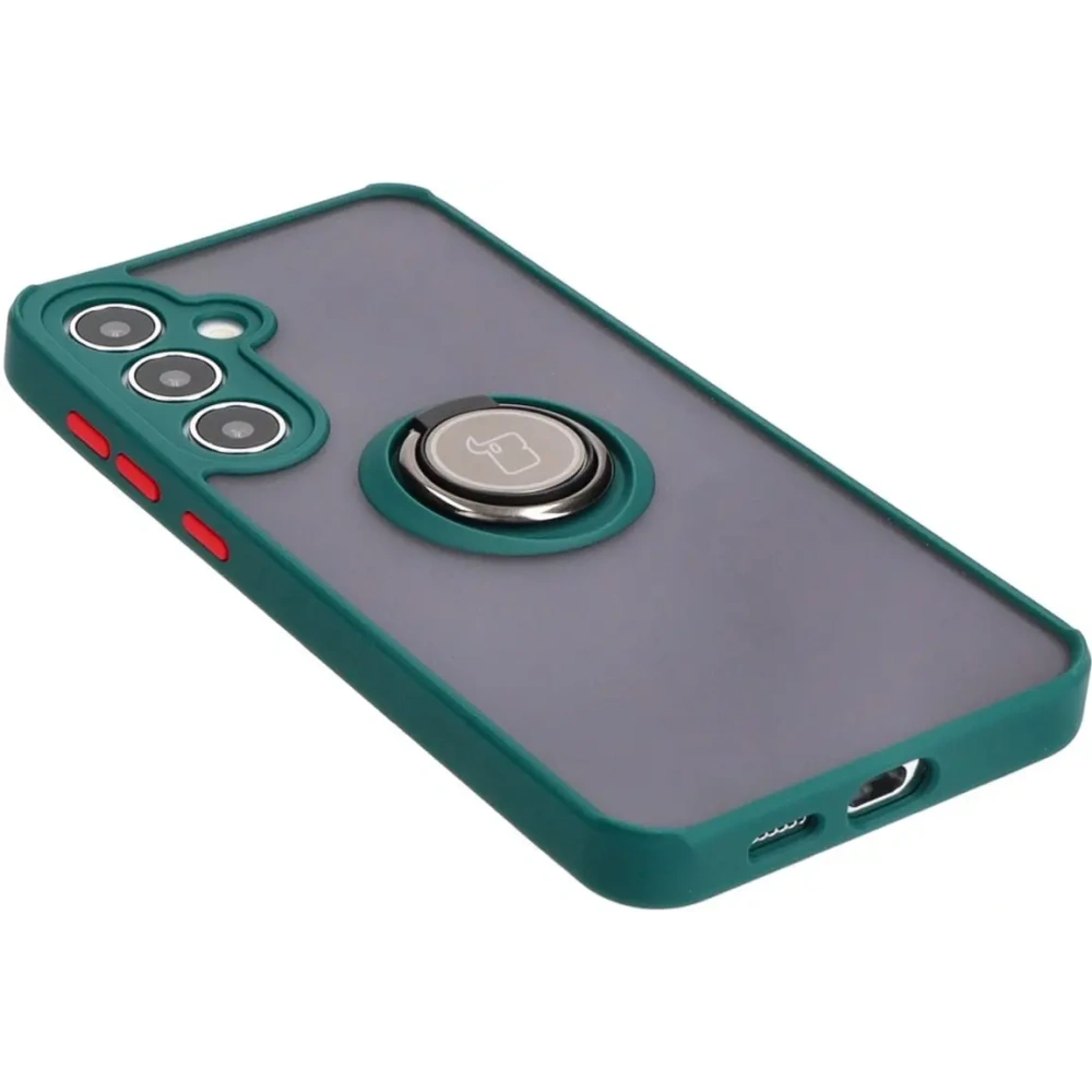 Wholesale Bizon Case Hybrid Ring Samsung Galaxy S24 Plus smoky with a dark green frame - BIZ4034 - {ean13} - Hurt