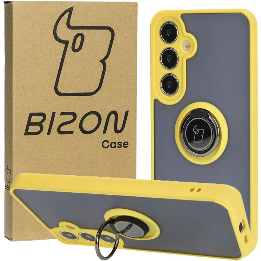 Hurtownia GSM - Bizon Case Hybrid Ring Samsung Galaxy S24 Plus füstös sárga kerettel - BIZ4037 - {ean13} - Hurt