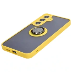 Wholesale Bizon Case Hybrid Ring Samsung Galaxy S24 Plus smoky with a yellow frame - BIZ4037 - {ean13} - Hurt