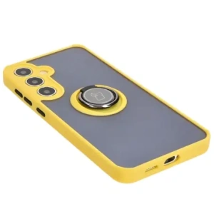 Wholesale Bizon Case Hybrid Ring Samsung Galaxy S24 Plus smoky with a yellow frame - BIZ4037 - {ean13} - Hurt