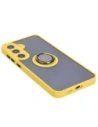 Hurtownia GSM - Etui z uchwytem na palec Bizon Case Hybrid Ring do Samsung Galaxy S24 Plus przydymione z żółtą ramką - BIZ4037 - {ean13} - Hurt