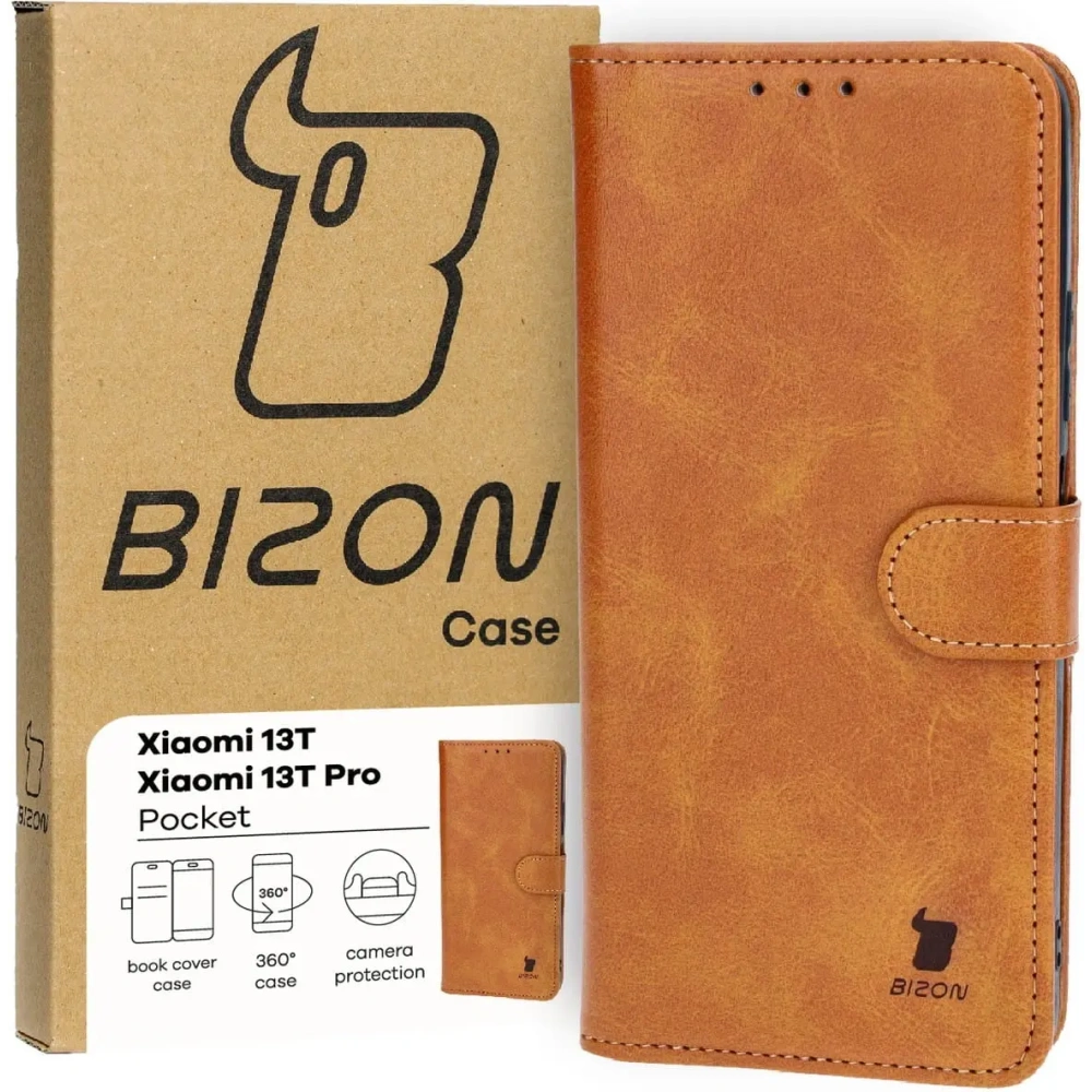 Hurtownia GSM - Bizon tok zsebbe Xiaomi 13T Pro / 13T barna - BIZ4048 - {ean13} - Hurt