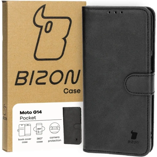 Etui z klapką Bizon Case Pocket do Motorola Moto G14 czarne