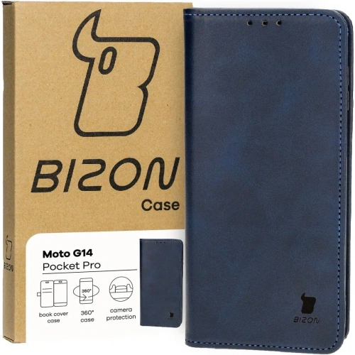 Etui z klapką Bizon Case Pocket Pro do Motorola Moto G14 granatowe