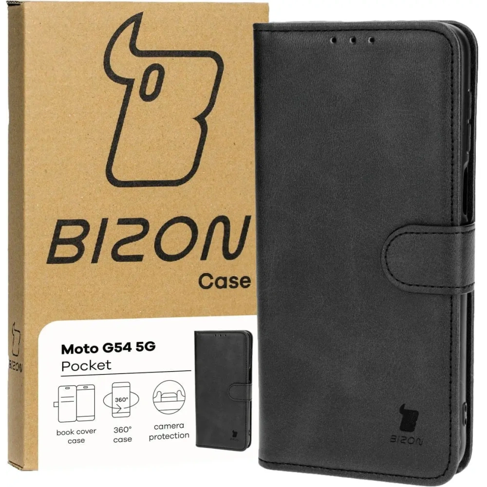 Hurtownia GSM - Etui s klopou Bizon Case Pocket pro Motorola Moto G54 5G černé - BIZ4082 - {ean13} - Hurt