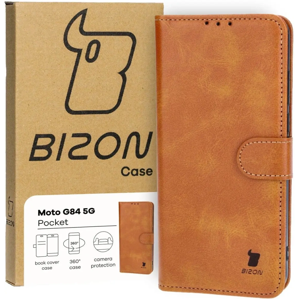 Hurtownia GSM - Etui s klopou Bizon Case Pocket pro Motorola Moto G84 5G hnědé - BIZ4087 - {ean13} - Hurt