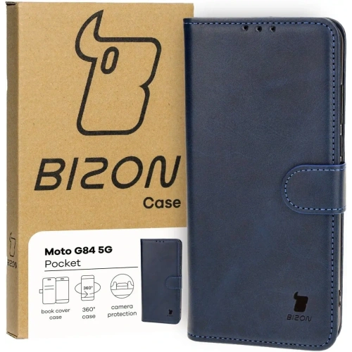 Etui z klapką Bizon Case Pocket do Motorola Moto G84 5G granatowe