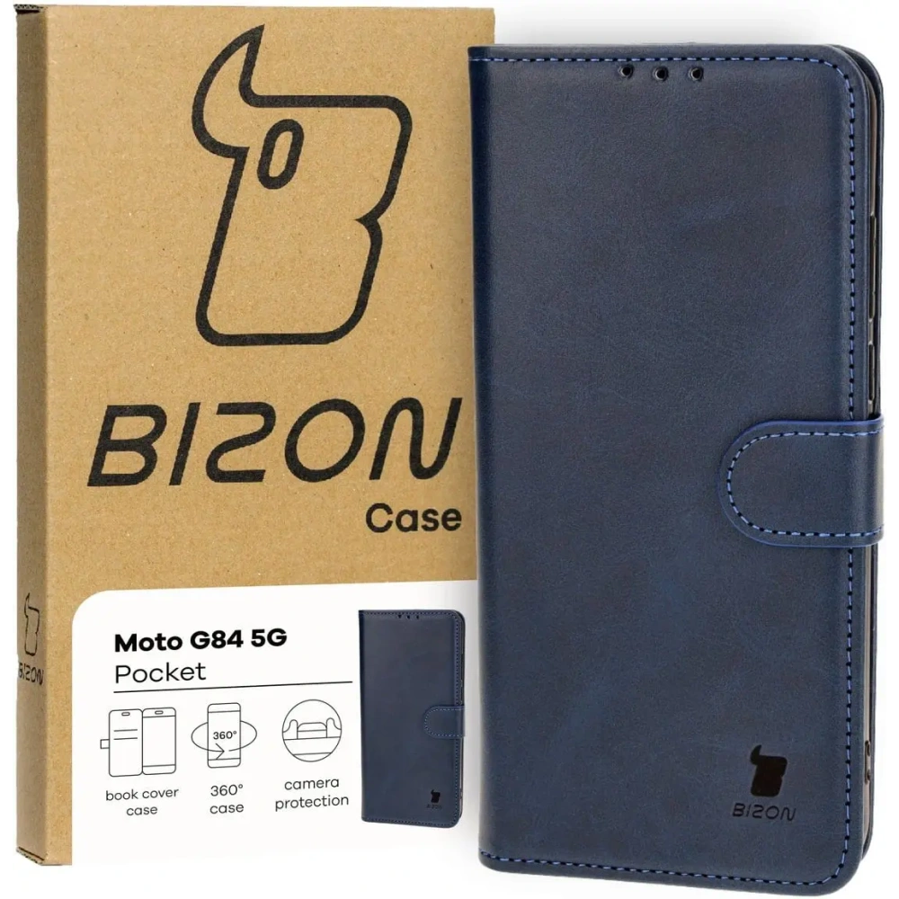 Hurtownia GSM - Etui z klapką Bizon Case Pocket do Motorola Moto G84 5G granatowe - BIZ4088 - {ean13} - Hurt