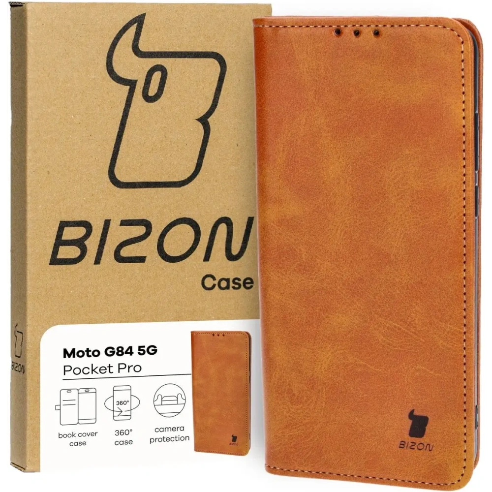 Hurtownia GSM - Etui z klapką Bizon Case Pocket Pro do Motorola Moto G84 5G brązowe - BIZ4090 - {ean13} - Hurt