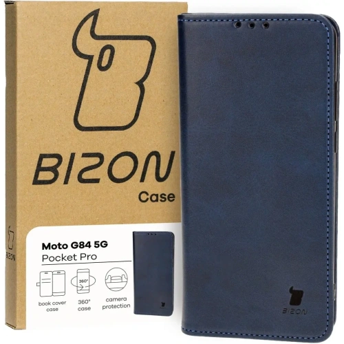 Etui z klapką Bizon Case Pocket Pro do Motorola Moto G84 5G granatowe