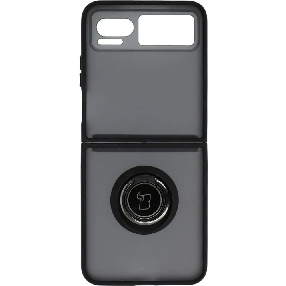 Hurtownia GSM - Etui s úchopem na prst Bizon Case Hybrid Ring pro Motorola Razr 40 kouřové s černým rámem - BIZ4092 - {ean13} - Hurt