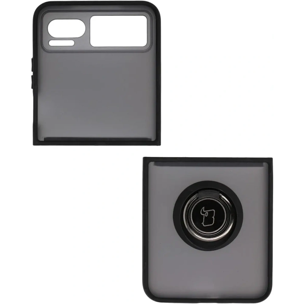 Hurtownia GSM - Etui s úchopem na prst Bizon Case Hybrid Ring pro Motorola Razr 40 kouřové s černým rámem - BIZ4092 - {ean13} - Hurt