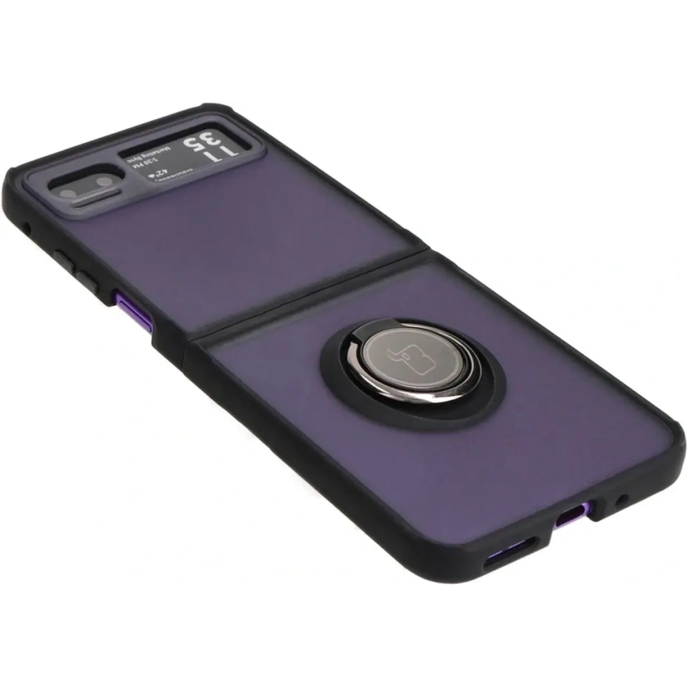 Hurtownia GSM - Etui s úchopem na prst Bizon Case Hybrid Ring pro Motorola Razr 40 kouřové s černým rámem - BIZ4092 - {ean13} - Hurt