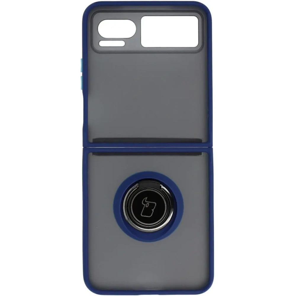 Hurtownia GSM - Etui s úchytem na prst Bizon Case Hybrid Ring pro Motorola Razr 40 kouřové s modrým rámečkem - BIZ4093 - {ean13} - Hurt