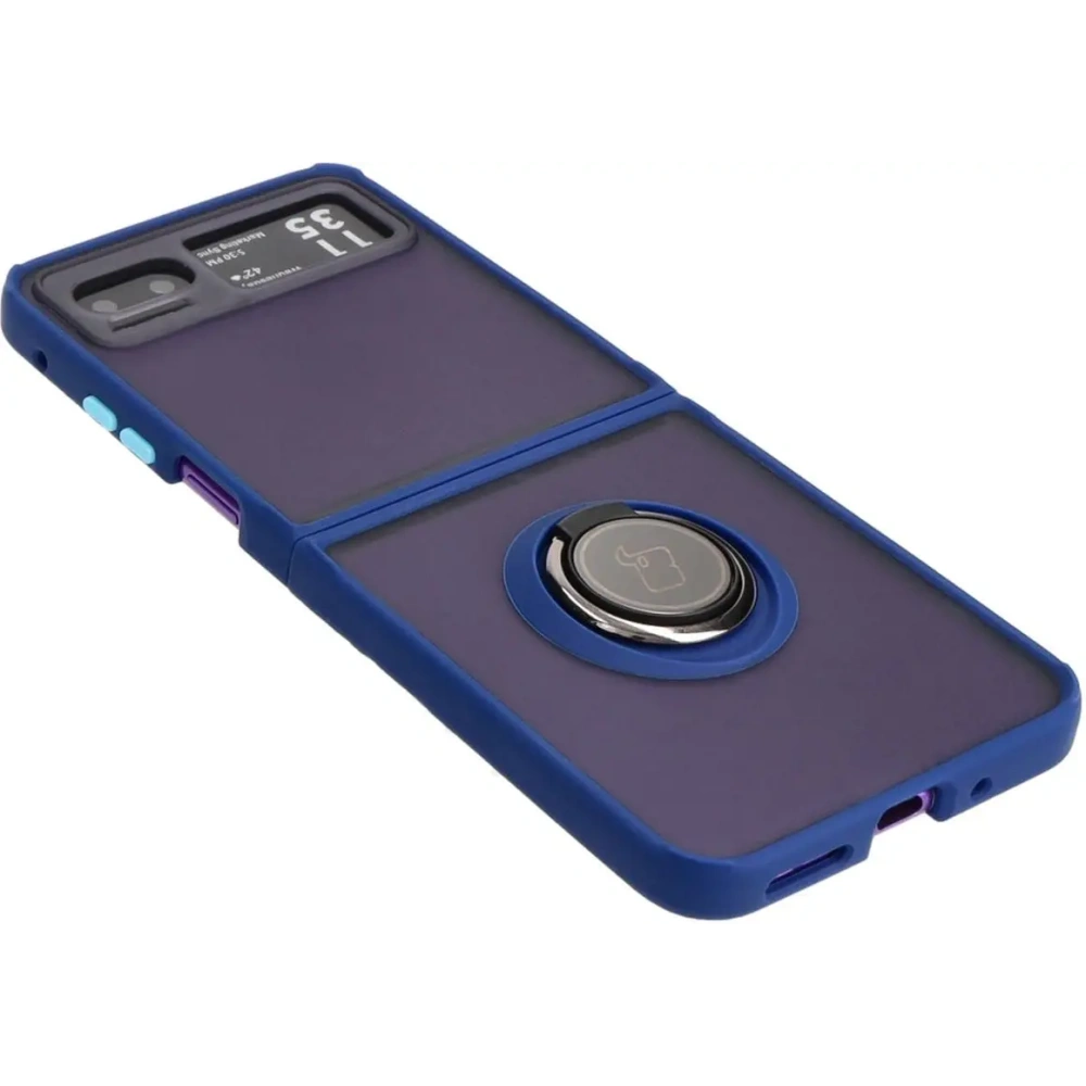 Hurtownia GSM - Etui s úchytem na prst Bizon Case Hybrid Ring pro Motorola Razr 40 kouřové s modrým rámečkem - BIZ4093 - {ean13} - Hurt