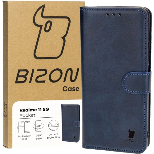 Etui z klapką Bizon Case Pocket do Realme 11 5G granatowe