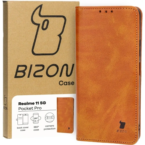 Etui z klapką Bizon Case Pocket Pro do Realme 11 5G brązowe