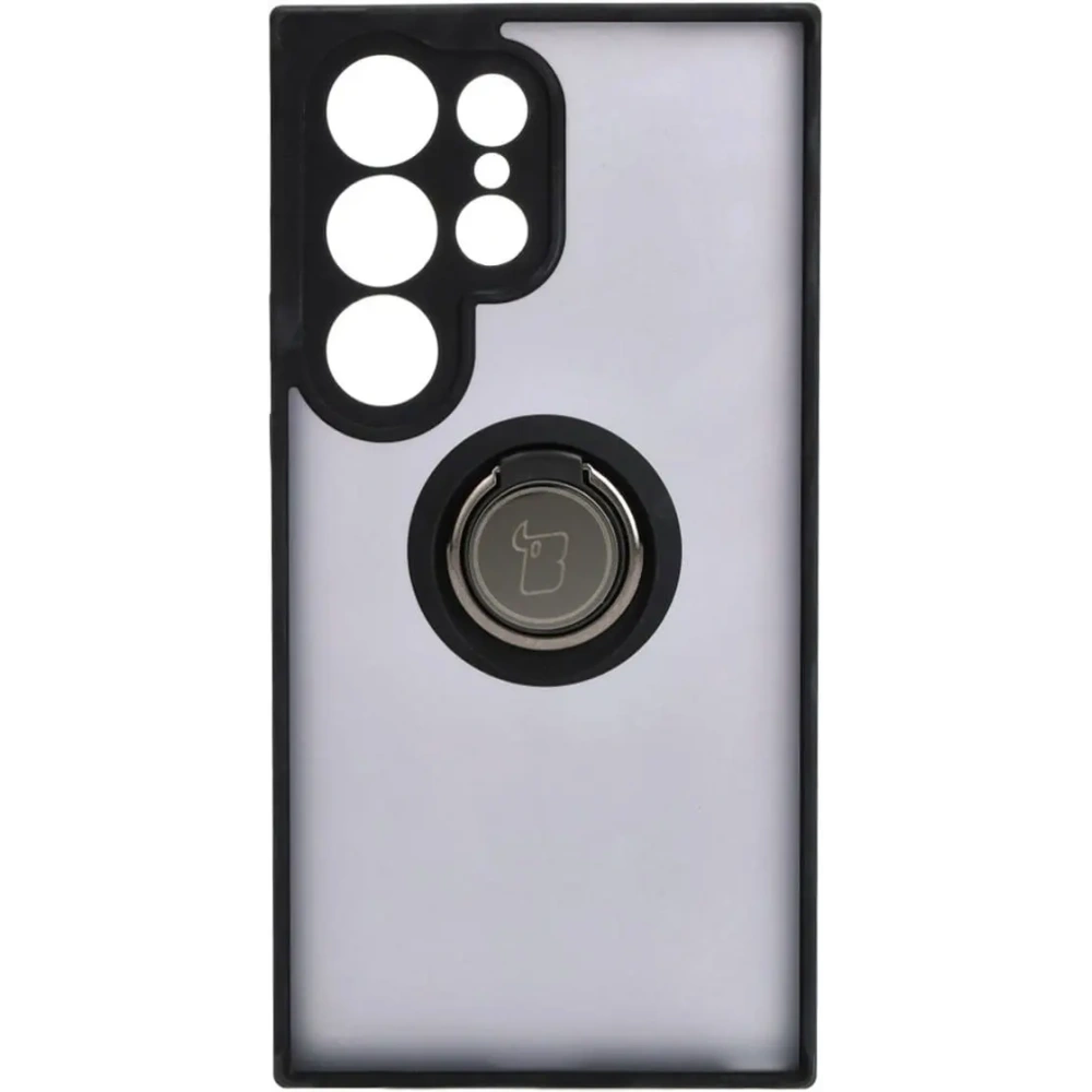 Hurtownia GSM - Bizon Case Hybrid Ring Samsung Galaxy S24 Ultra fumuriu cu un cadru negru - BIZ4107 - {ean13} - Hurt