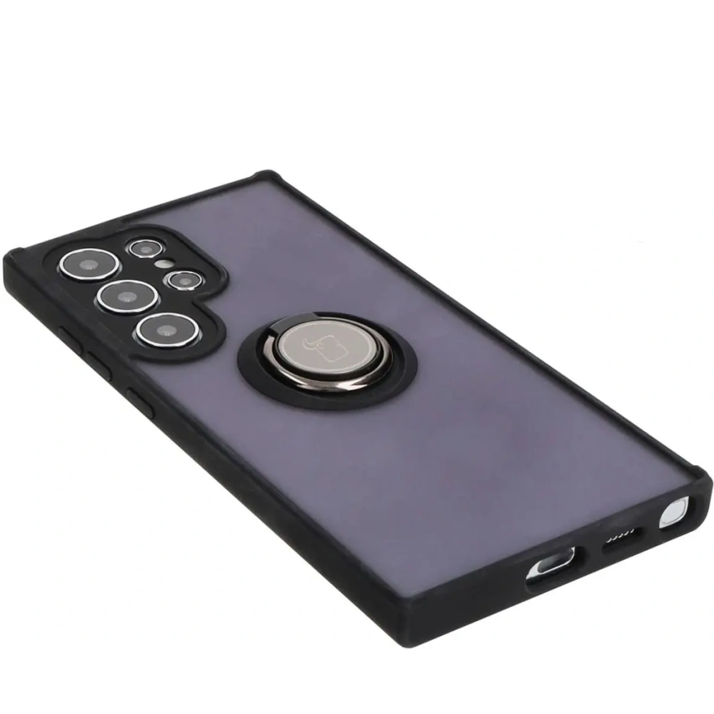 Hurtownia GSM - Bizon Case Hybrid Ring Samsung Galaxy S24 Ultra füstös fekete kerettel - BIZ4107 - {ean13} - Hurt