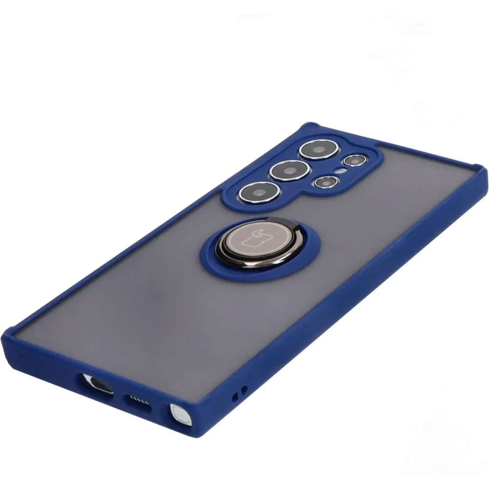 Hurtownia GSM - Bizon Case Hybrid Ring Samsung Galaxy S24 Ultra rauchig mit einem navyblauen Rahmen - BIZ4108 - {ean13} - Hurt