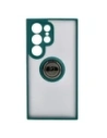Hurtownia GSM - Bizon Case Hybrid Ring Samsung Galaxy S24 Ultra fumuriu cu un cadru verde închis - BIZ4109 - {ean13} - Hurt
