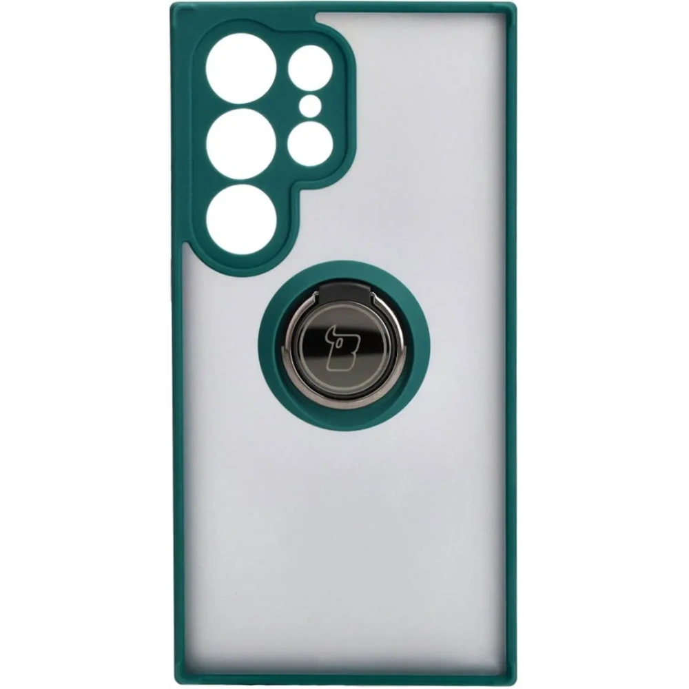 Hurtownia GSM - Bizon Case Hybrid Ring Samsung Galaxy S24 Ultra rauchig mit einem dunkelgrünen Rahmen - BIZ4109 - {ean13} - Hurt
