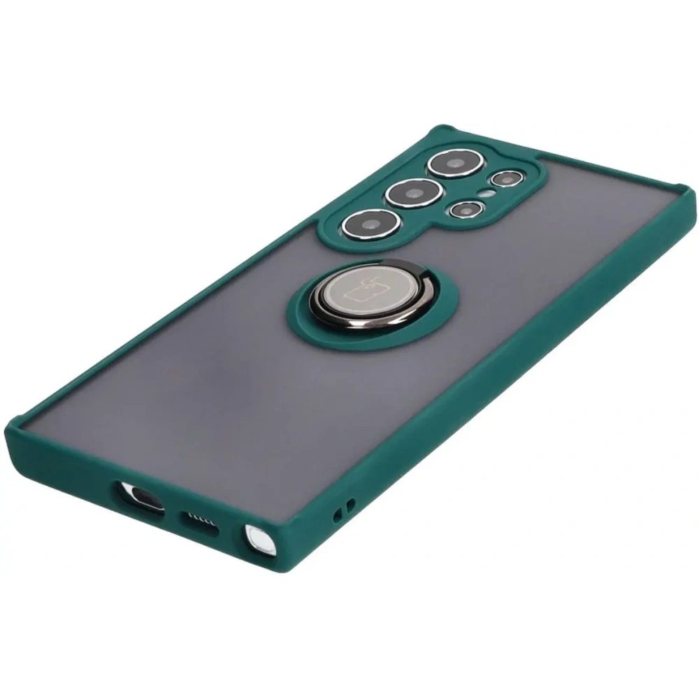 Hurtownia GSM - Bizon Case Hybrid Ring Samsung Galaxy S24 Ultra rauchig mit einem dunkelgrünen Rahmen - BIZ4109 - {ean13} - Hurt