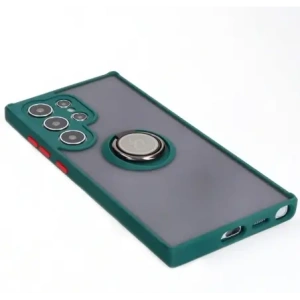 Hurtownia GSM - Bizon Case Hybrid Ring Samsung Galaxy S24 Ultra rauchig mit einem dunkelgrünen Rahmen - BIZ4109 - {ean13} - Hurt