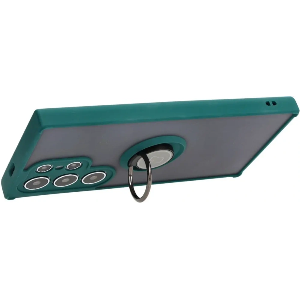 Hurtownia GSM - Bizon Case Hybrid Ring Samsung Galaxy S24 Ultra rauchig mit einem dunkelgrünen Rahmen - BIZ4109 - {ean13} - Hurt