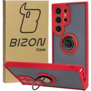 Hurtownia GSM - Bizon Case Hybrid Ring Samsung Galaxy S24 Ultra rauchig mit einem roten Rahmen - BIZ4110 - {ean13} - Hurt