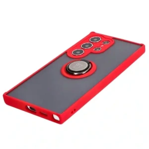 Hurtownia GSM - Bizon Case Hybrid Ring Samsung Galaxy S24 Ultra fumurie cu un cadru roșu - BIZ4110 - {ean13} - Hurt